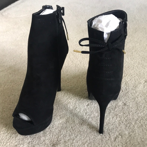 Charlotte Russe Shoes Black Bow Tie Heels Poshmark